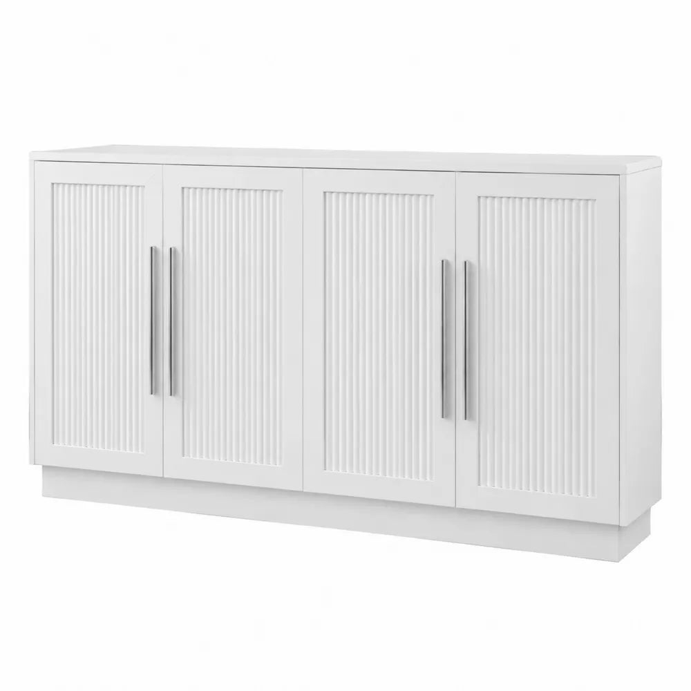 Biała komoda MDF z drzwiami żaluzjowymi 120x40x85cm