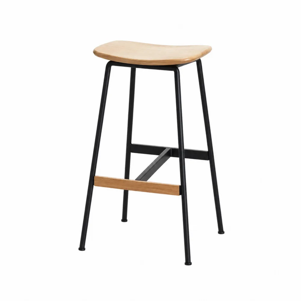 Stołek barowy drewniany i metalowy czarny 75cm