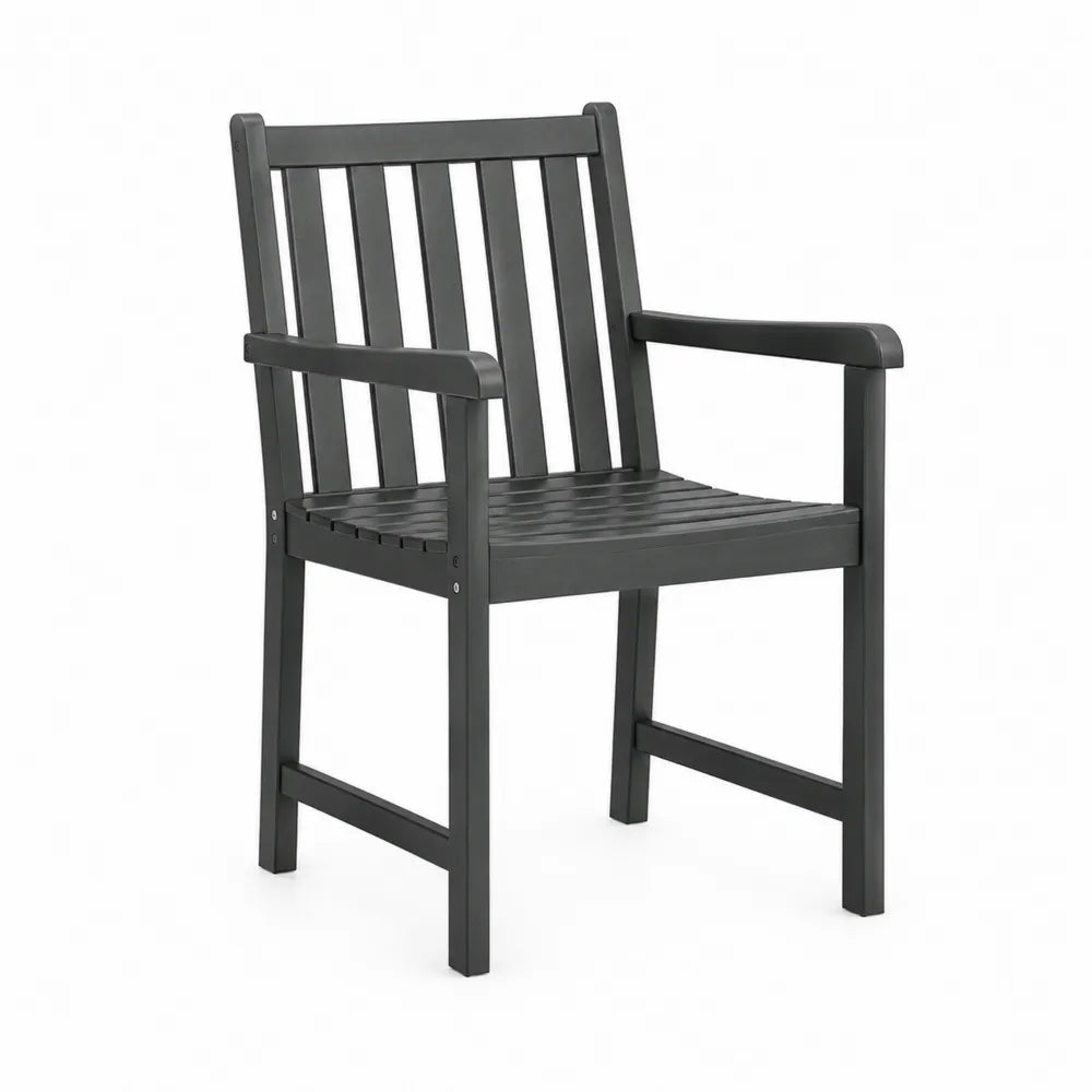 Krzesło ogrodowe z podłokietnikami, metalowe, czarne 55x58x89 cm