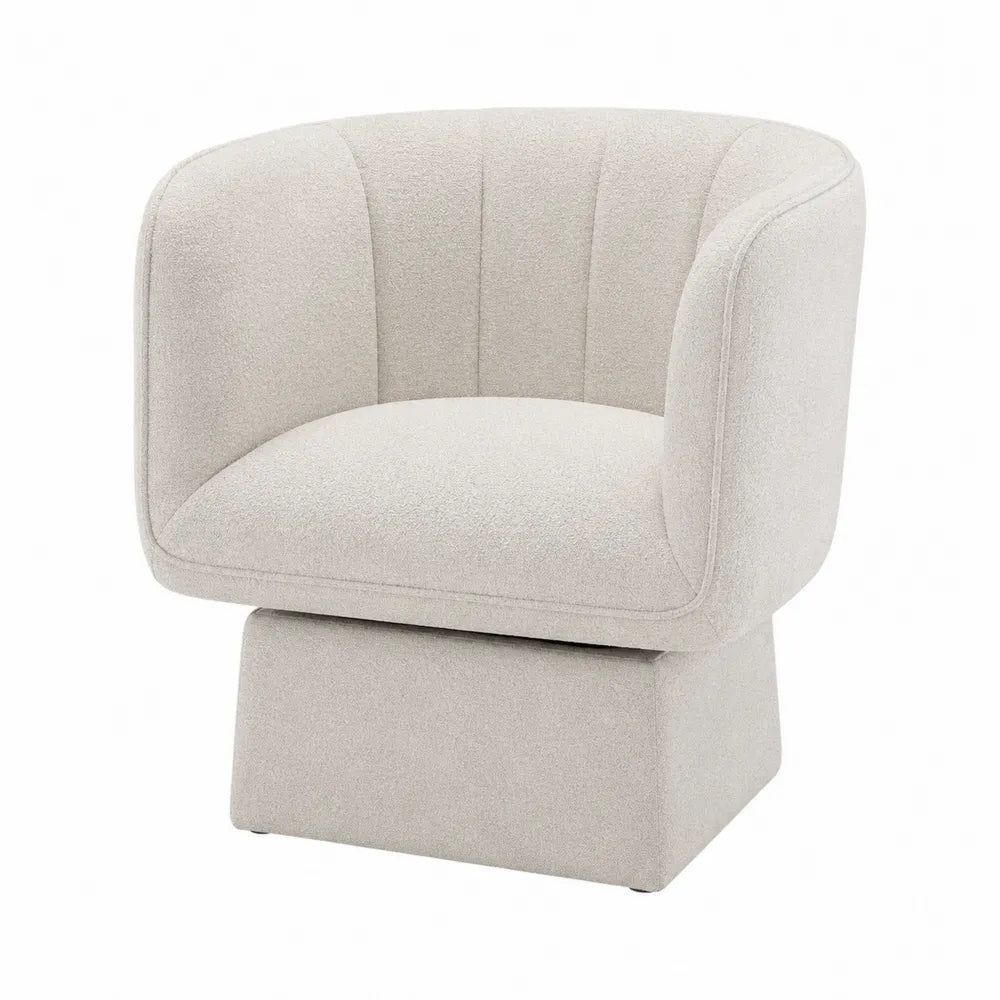 Fotel z tkaniny bouclé Kremowy 80x75x70 cm