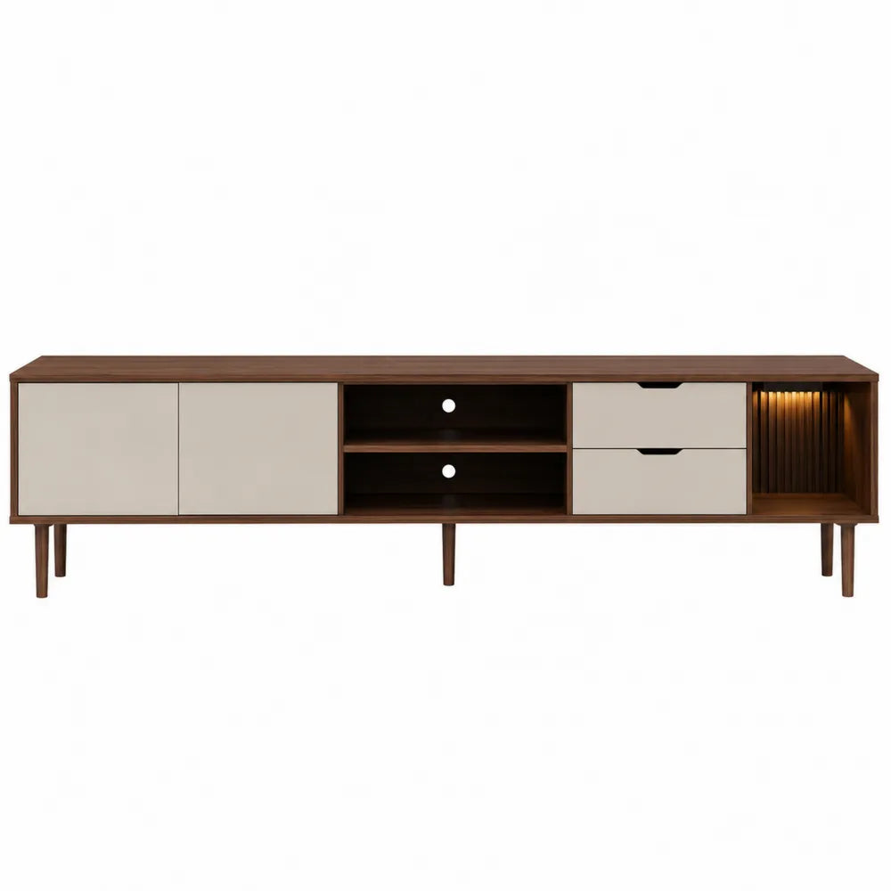 Szafka RTV z drewna i MDF z szufladami 180x40x50 cm