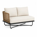 Sofa ogrodowa, Beżowa, Stelaż Metalowy, Tkanina Poliestrowa, 150x85x75 cm