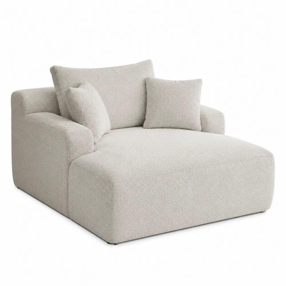 Modułowa sofa tkaninowa kremowa, 140x100x85 cm