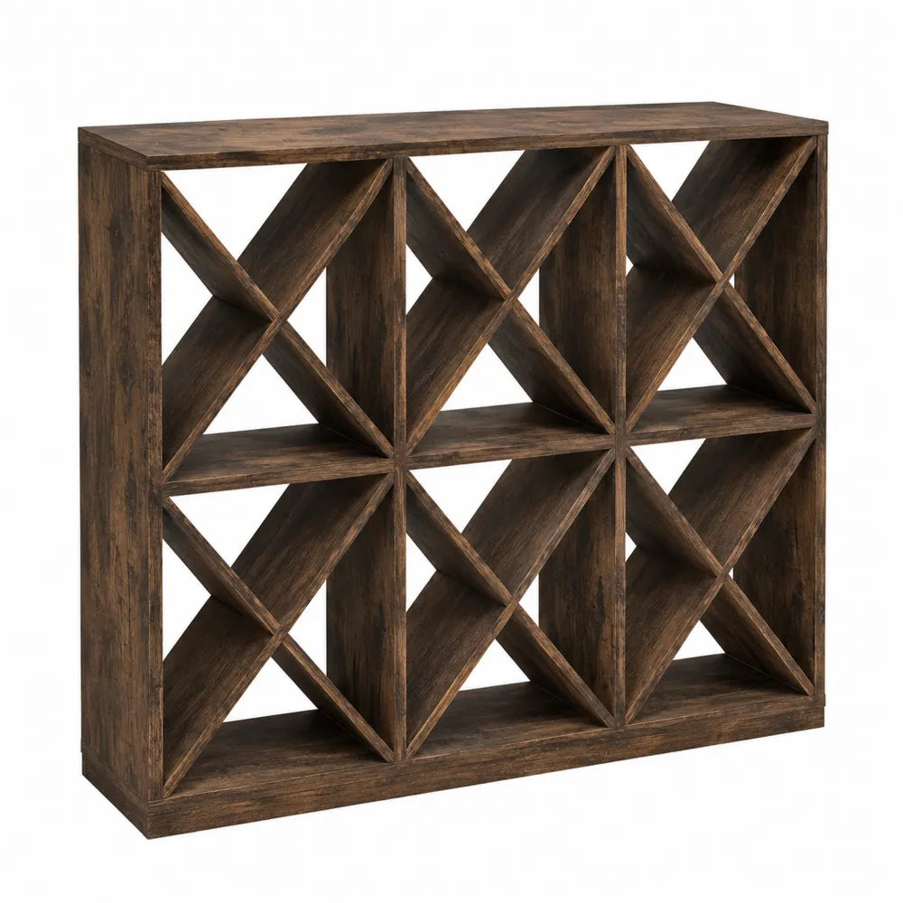 Drewniany stojak na wino z sosnowego drewna, 90x30x100 cm