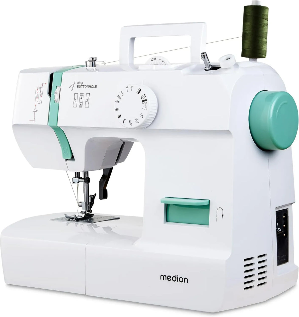 MEDION elektroniczna maszyna do szycia, SM70 MD11179 Maszyna do szycia, Elektryczna maszyna do szycia, Oświetlenie LED, dla początkujących