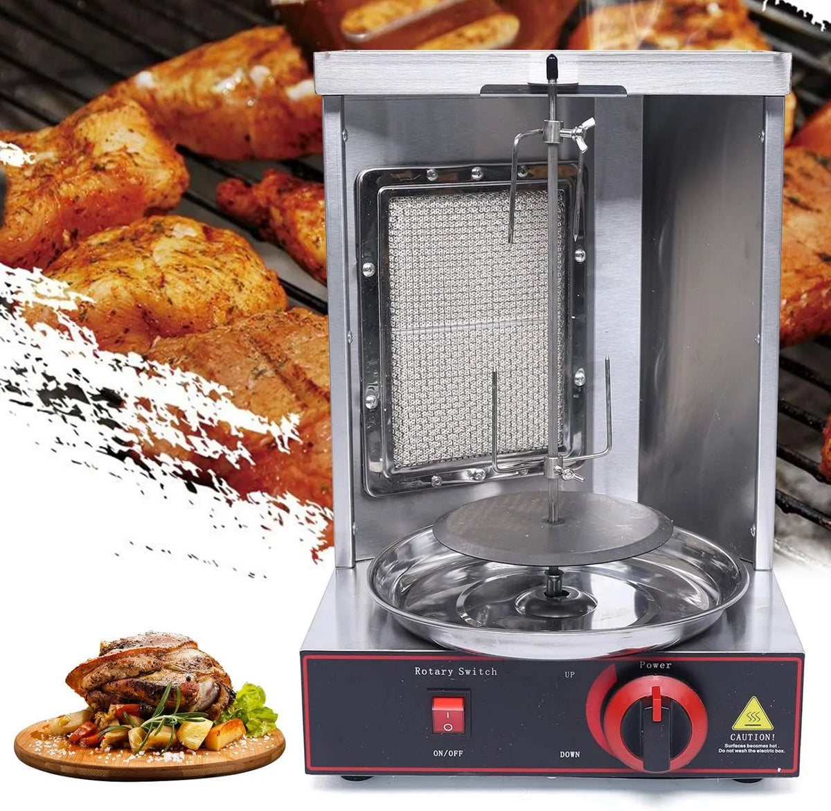 QUIOTUIR grill elektryczny, Szyna pionowa, grill pionowy, na zewnątrz