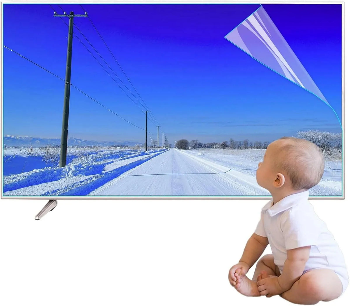 HOTAPEPU, Inteligentny telewizor 50in, 58 cali, 1095x616 mm, TV, Filtr antypromieni UV- raying, Zmniejszone zmęczenie oczu, Ochraniacze ekranu