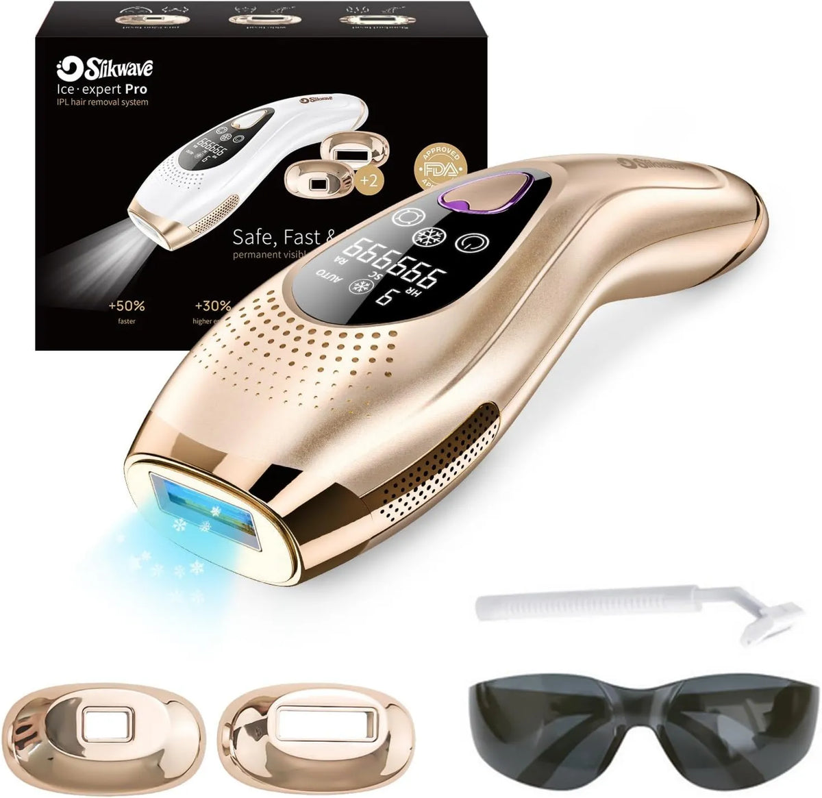 Slikwave depilator IPL, Aparatura do usuwania owłosienia, aparatura do usuwania włosów, 9 poziomów, dla kobiet i mężczyzn