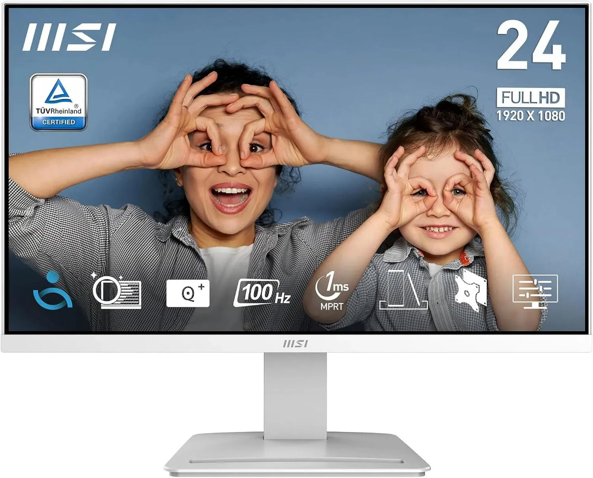 MSI monitor komputerowy, MP2412WDE Monitor, 23, 8 cali, 1920 × 1080, 1 ms, 100 Hz, bez ramki, Full HD, HDMI, profesjonalny, 60 cm, Sync adaptacyjny