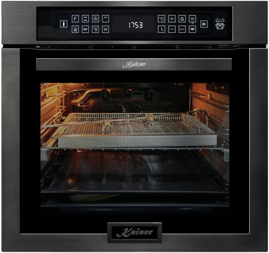 Kaiser Olan piekarnik do zabudowy, Piec elektryczny, 79 l, wbudowany, dotykowy, samodzielny, grill, czarny, 79 l 15 fct, Autarki, z grill, piec do gorącego powietrza, konwekcji, system