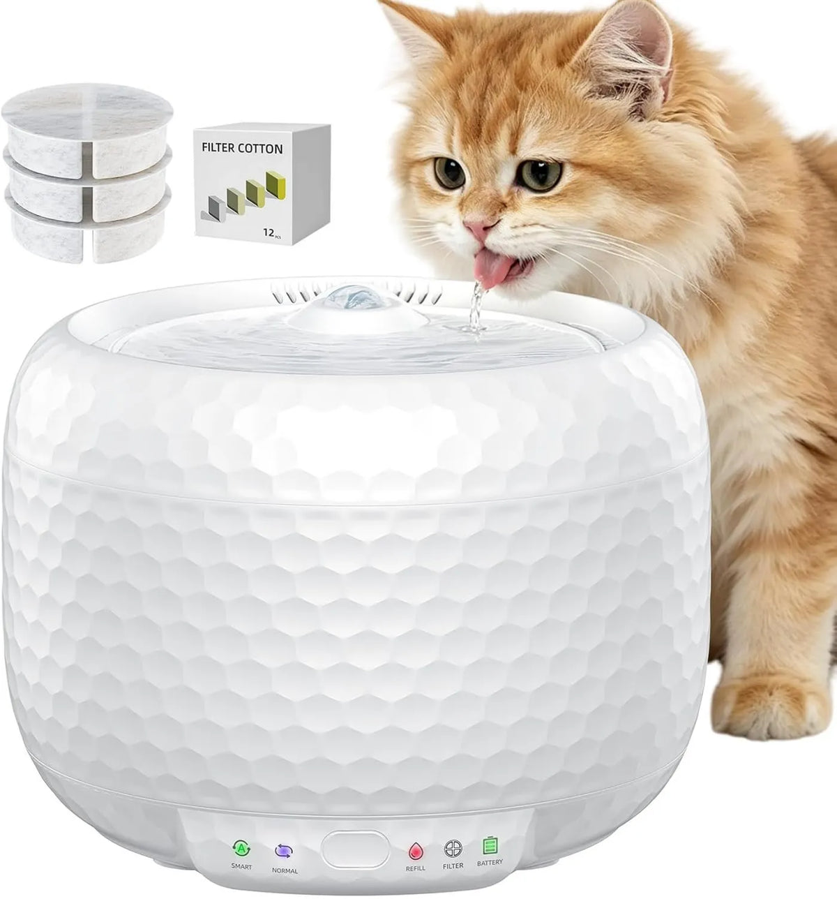 Petsuper, 5200 mAh Dystrybutor, Bateria, Pompa, 1.8 l, Cichy, 2 Mody, Wireless, dla Cat & Little Dog