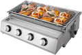 Grill gazowy, 2800 Pa, 8,5 kg, 200 mm, funkcja grilla, TFCFL Grill gazowy kombi z rusztem do grillowania, 4-palnikowy grill gazowy