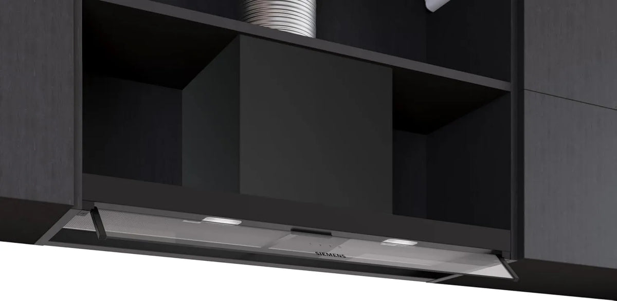 SIEMENS okap kuchenny, iQ300 LJ95BCC60, 90 cm, cichy, LJ95BCC60 iQ300 - Zintegrowana obudowa designerska - 90 cm - Wykonane z
