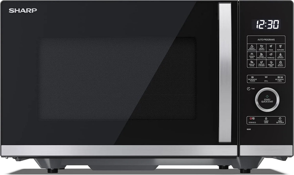 Sharp, kuchenka mikrofalowa YC- QG254AE- B + Grill 25 l 'Nie taca toczenia' YC-QG254AE-B, 25 l, grill, mikrofalówka, czarny