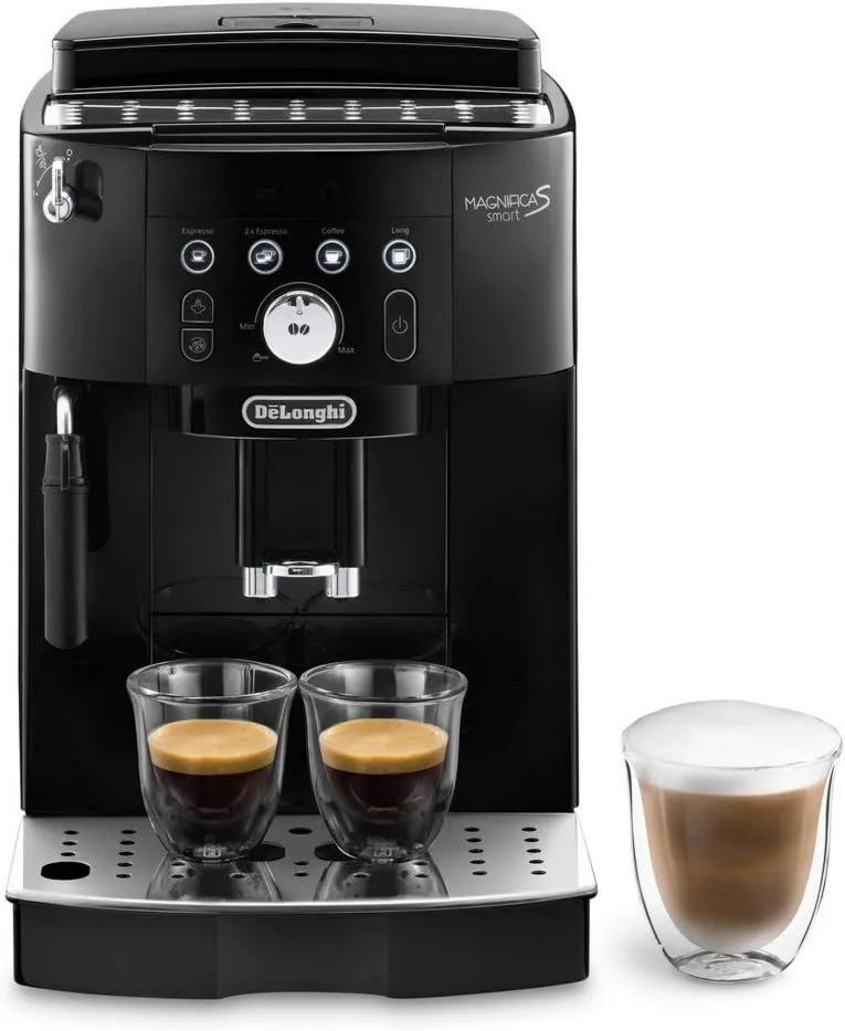 De'Longhi 230.13.B ECAM 230 ekspres ciśnieniowy, 2 filiżanki, 250 g, praca automatyczna, espresso i long, przyciski bezpośredniego wyboru i pokrętło