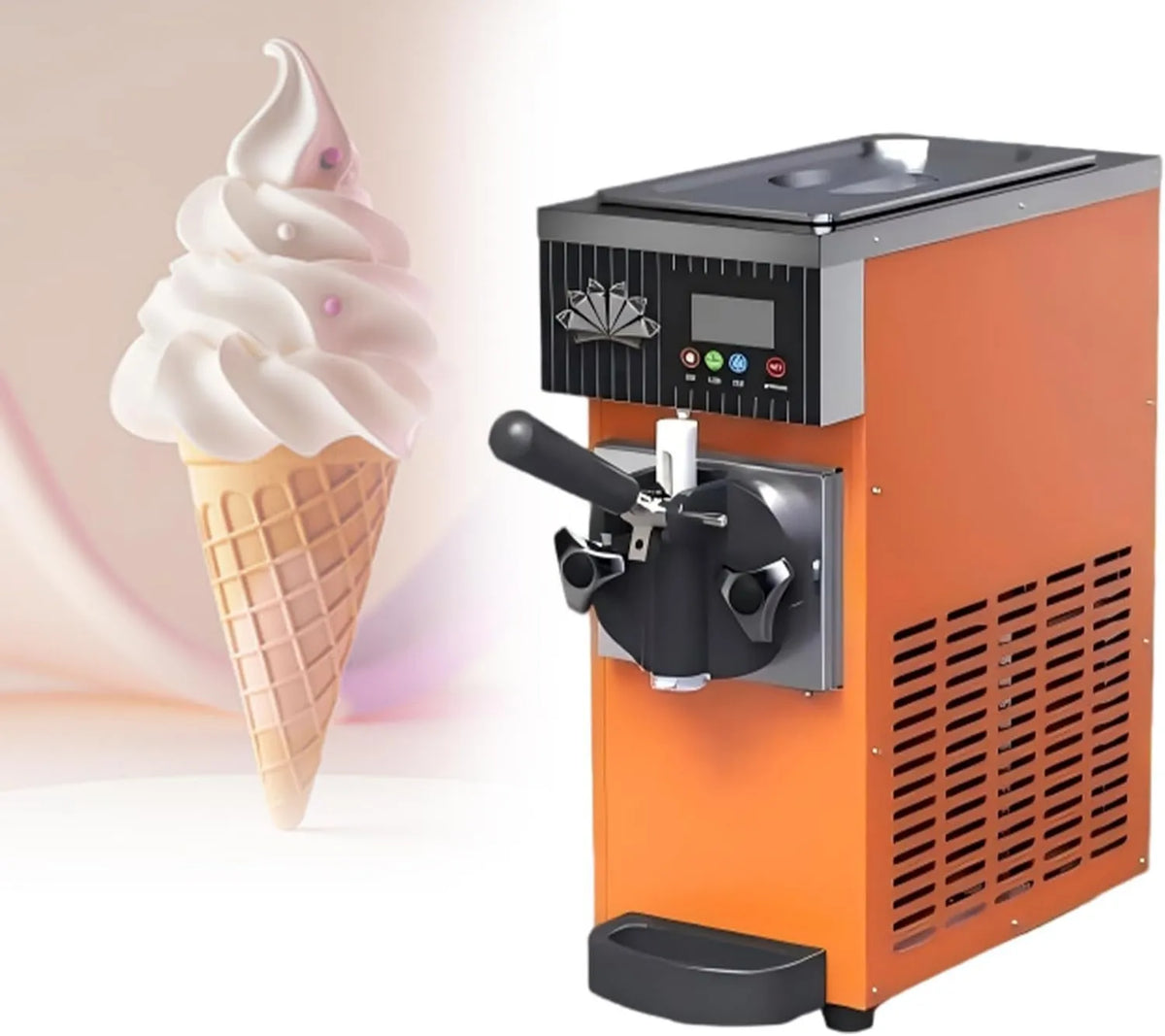 PweKzxt, Pojemność 4- 5 kg / H, funkcja chłodzenia wstępnego i panel sterowania LCD pomarańczowego, Sorbete Re do użytku profesjonalnego Mono- Parfum 450 W