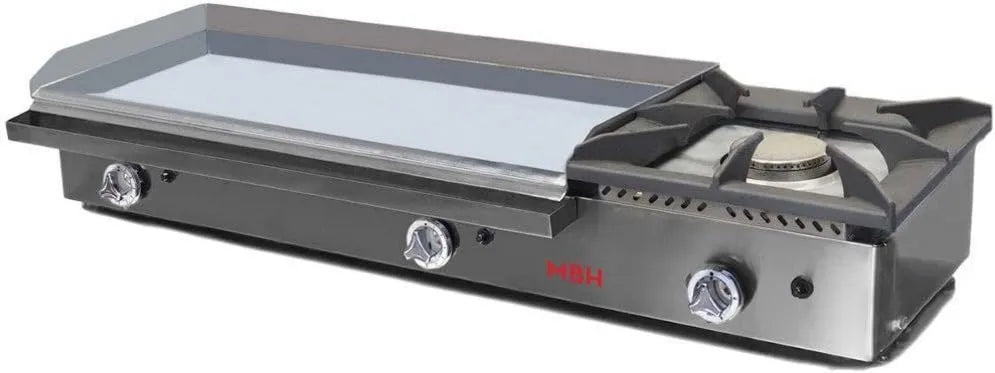 MBH - MAQUINARIA BAR HOSTELERÍA, Produkt Gaz przemysłowy plancha 800 x 400 mm twardy chrom z kominkiem Fry Top hotelu dla profesjonalnego bar i restauracja kuchnia