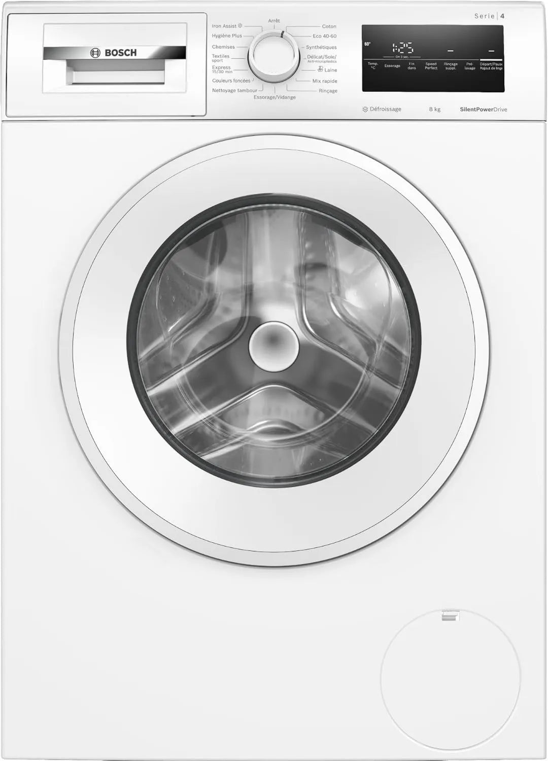 Bosch pralka, WAN2827UFR, 8 kg, klasa energetyczna E, 1400 t, min, Speed Perfect, Seria 4, stojąco, Żelazo Assist Shredder, Silnik indukcyjny