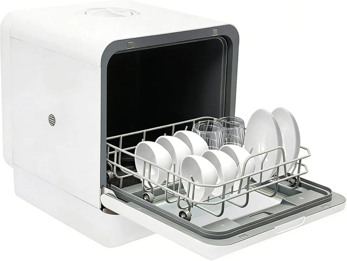 Zmywarka, 1100 W, 220 V, OUKANING Mini zmywarka do naczyń z 4 programami, standardowa/intensywna/szybka/owocowa, kompaktowa zmywarka do naczyń