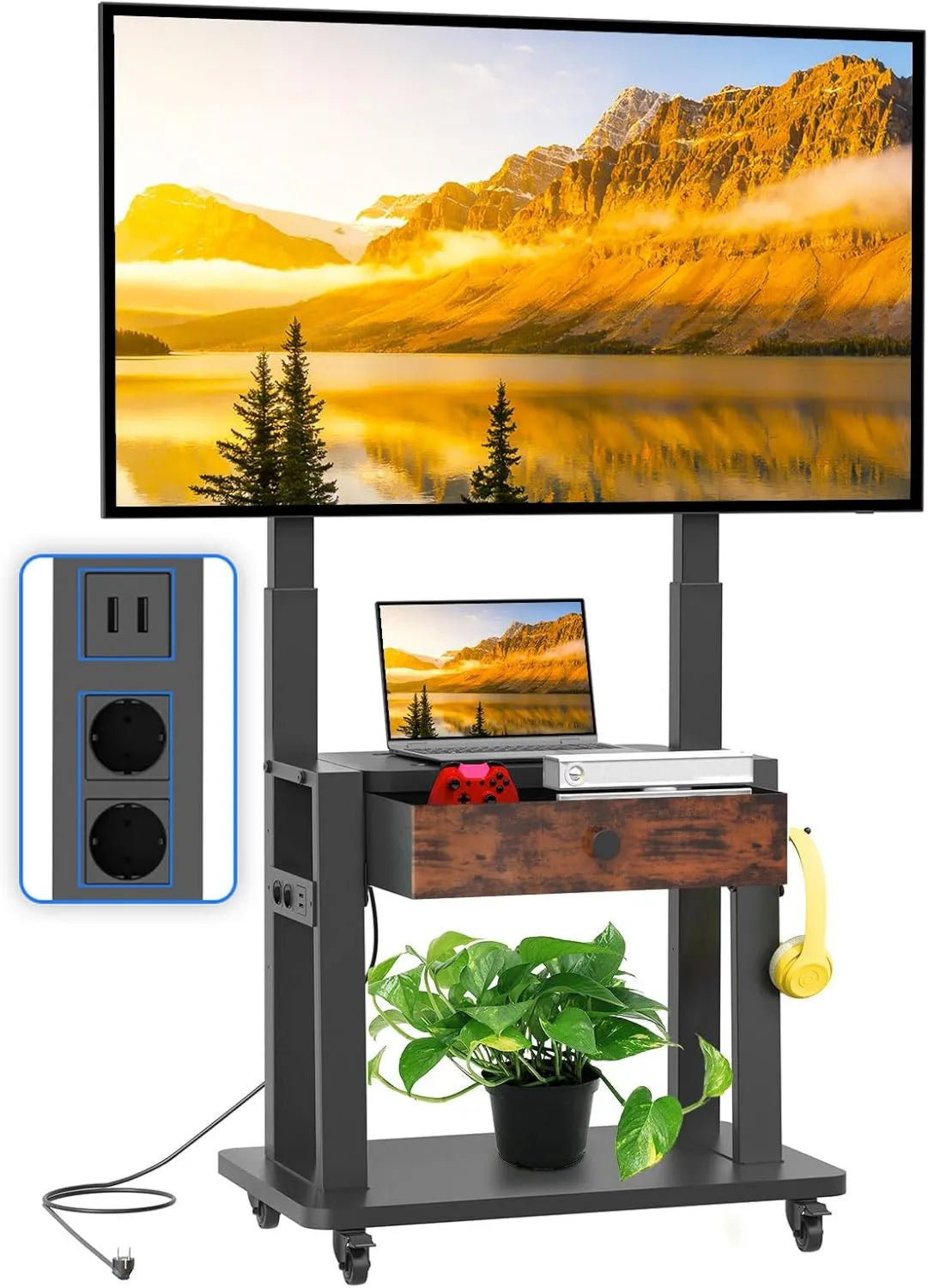 Maiproo, Szafka telewizora 75 ', koła ruchome, OLED, LCD, LCD / LED, Ochraniacz na kółkach z płaskim ekranem, idealny do