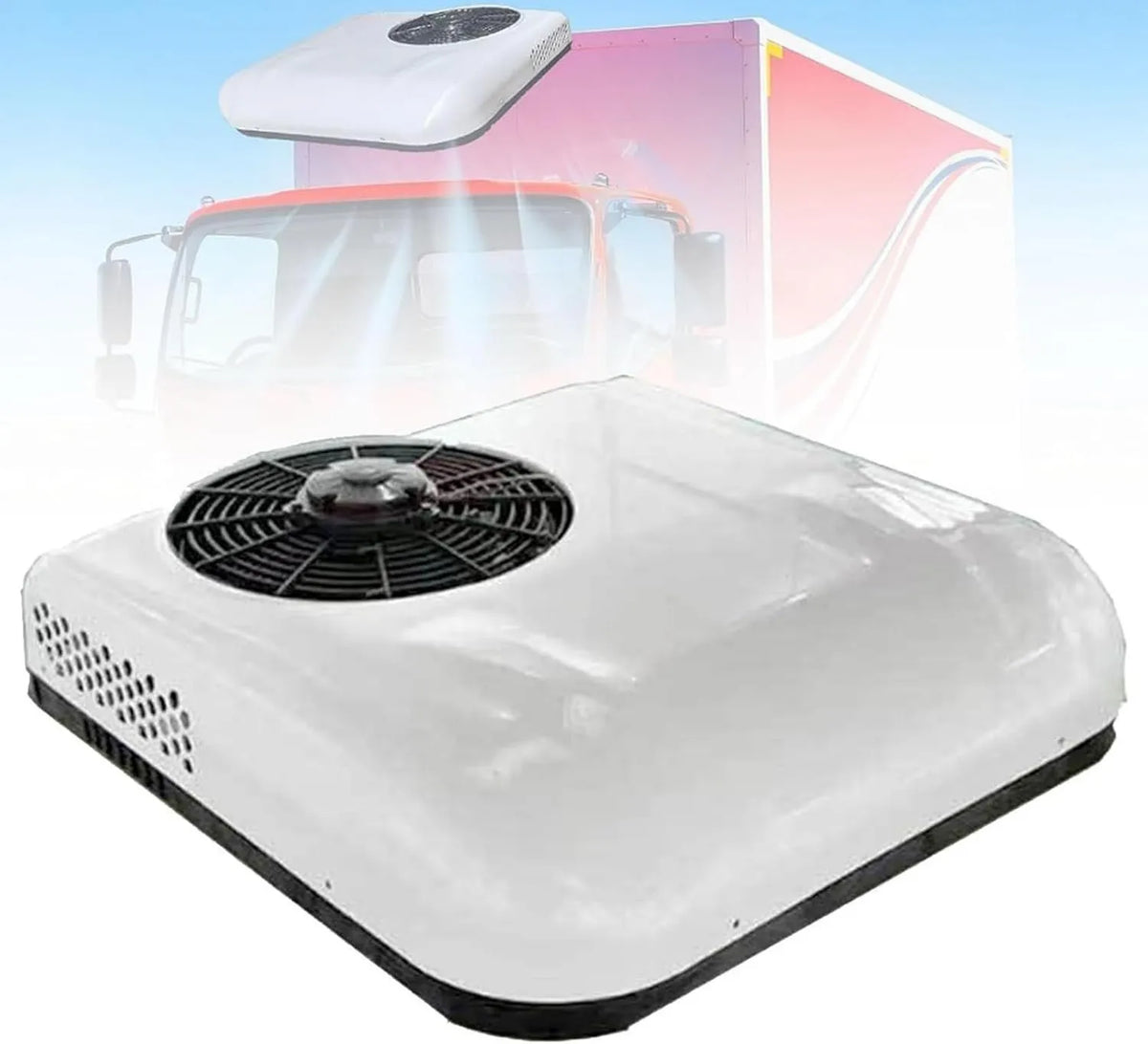 LHUITUI, Klimatyzator biały- 24 V, 24 V, 450 m3 / h, kemping, 2 strefy temperaturowe, biały biały-24 V