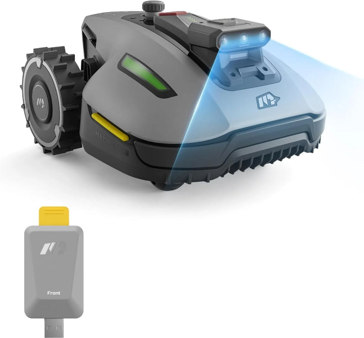 Kamera bezpieczeństwa, 500 m², 4,5 Ah, praca automatyczna, MAMMOTION YUKA mini 2 500 Robot Koszący z Modułem 4G, AI-Oparta Trójkamerowa Obróbka Obrazu
