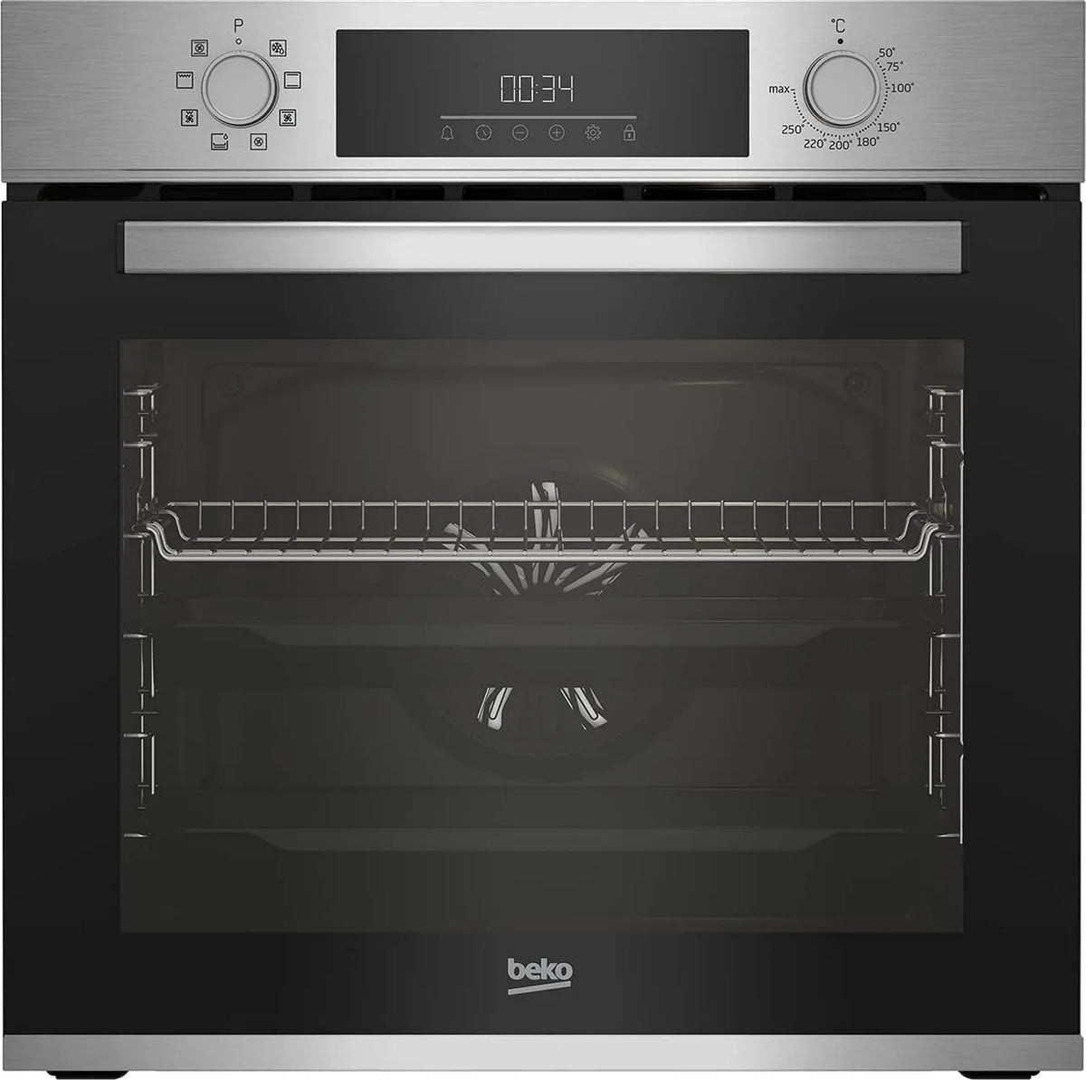 Beko BBIM12300X piekarnik elektryczny, 60 cm, funkcja pary, b300 piekarnik do zabudowy, czyszczenie parowe SteamShine, 8 trybów ogrzewania