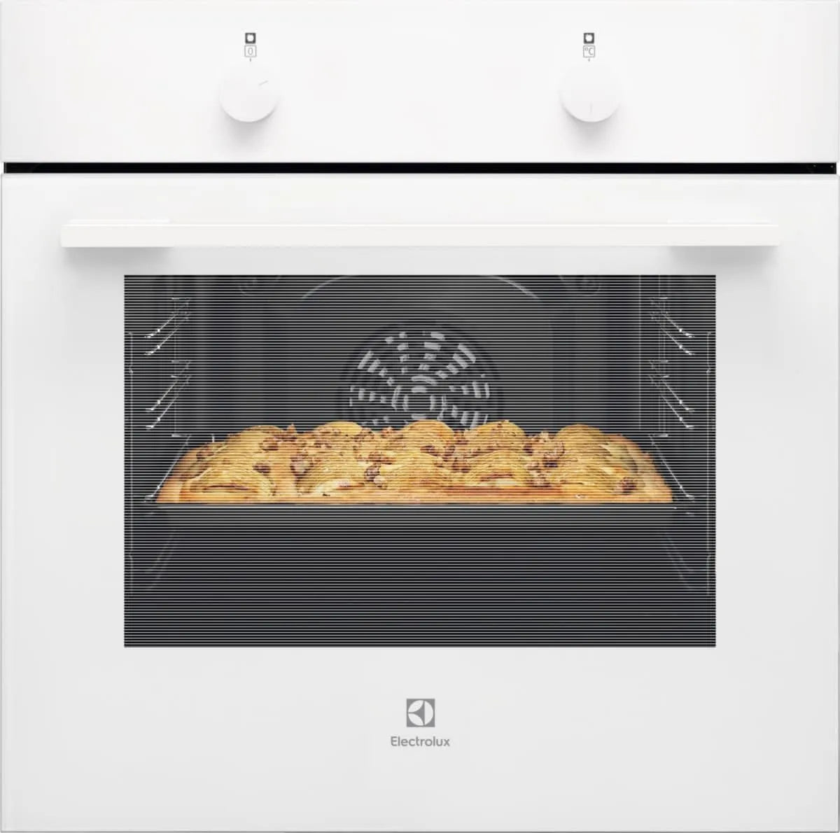 Electrolux piekarnik do zabudowy, CKB101 W Piekarnik elektryczny, 60 cm, 6 programów, Energia klasy A-, biały, drzwi 2 okna, 6 funkcji, XXL jama, AquaClean czyszczenia