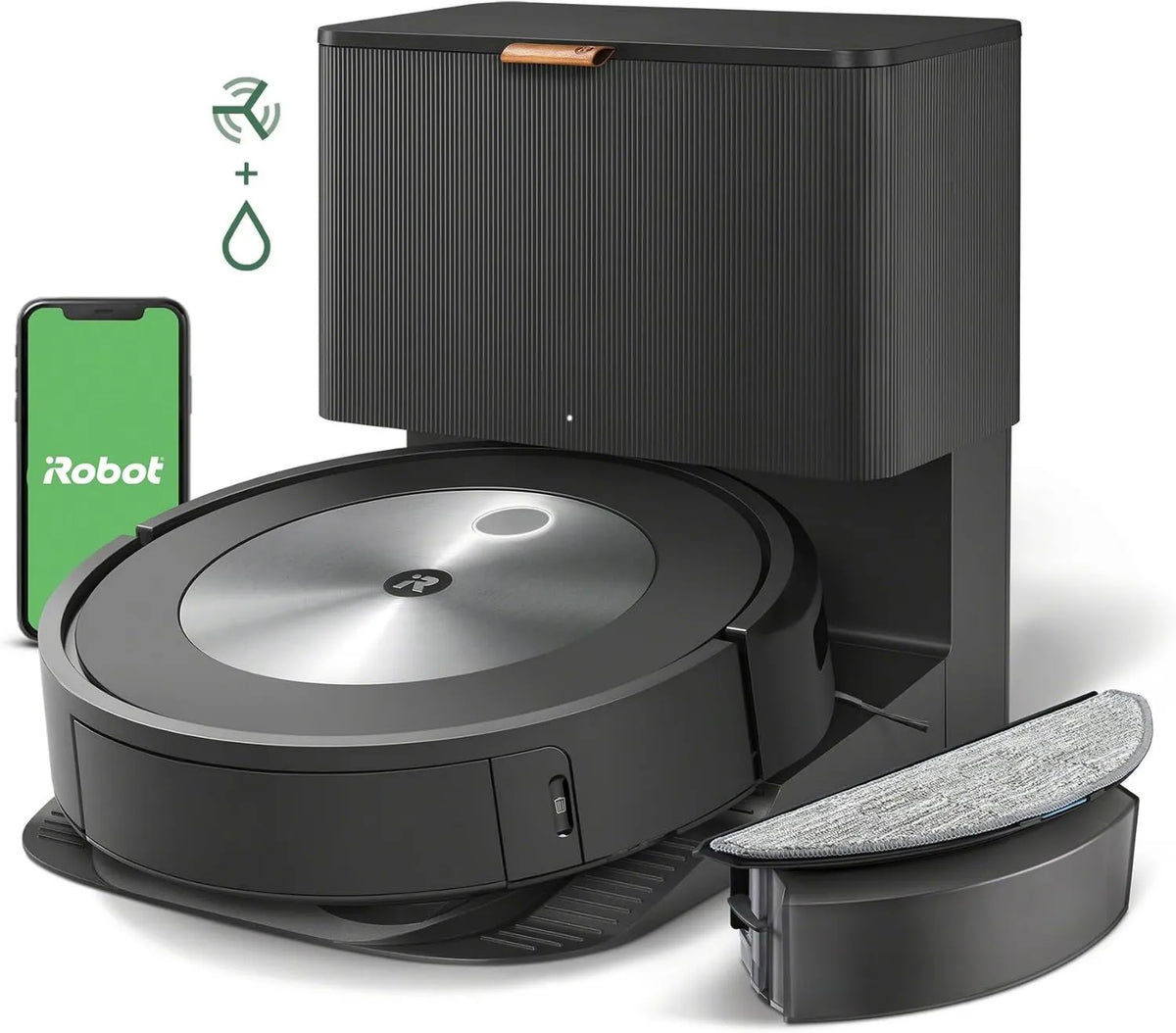Odkurzacz, praca automatyczna, iRobot Roomba Combo j5 odkurzacz automatyczny Worek na kurz Czarny