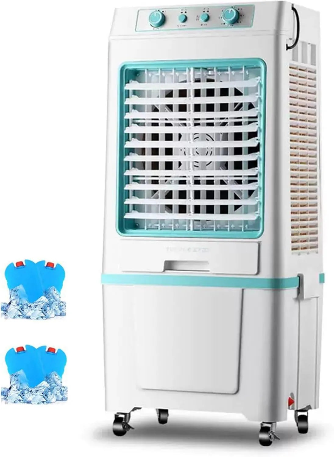 GBPLDMAQ, Klimatyzator, 40 l, 280 W, 000 m3 / h, przemysłowe, duży zbiornik, 4 Bloki Lodówka 4 Koła 2 Hamulce Blokowanie, chłodziarka powietrza do 4 m3/h