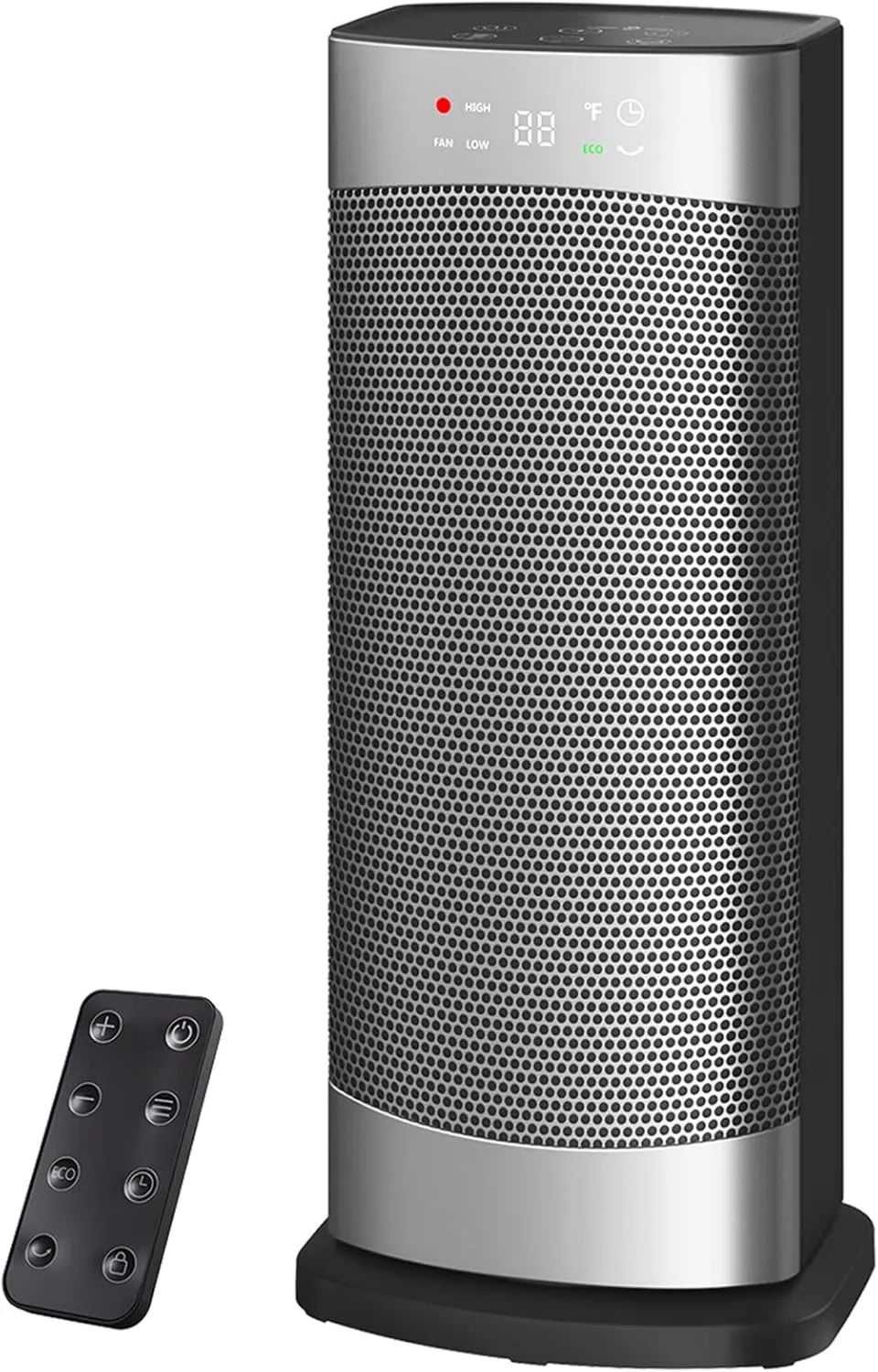gearelec, Grzejnik elektryczny PTC 1500 W, 41 CM, 1500 W, zegar, 70 ° oscylacja, czas 1- 24, ECO- Modus