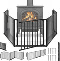 tectake, Czarny, ® Bezpieczny ogrodzenie Barierowe Firereplacement 290 cm dla dziecka Kot Firewall Baby Schody Barrier Cage Firewall Grid
