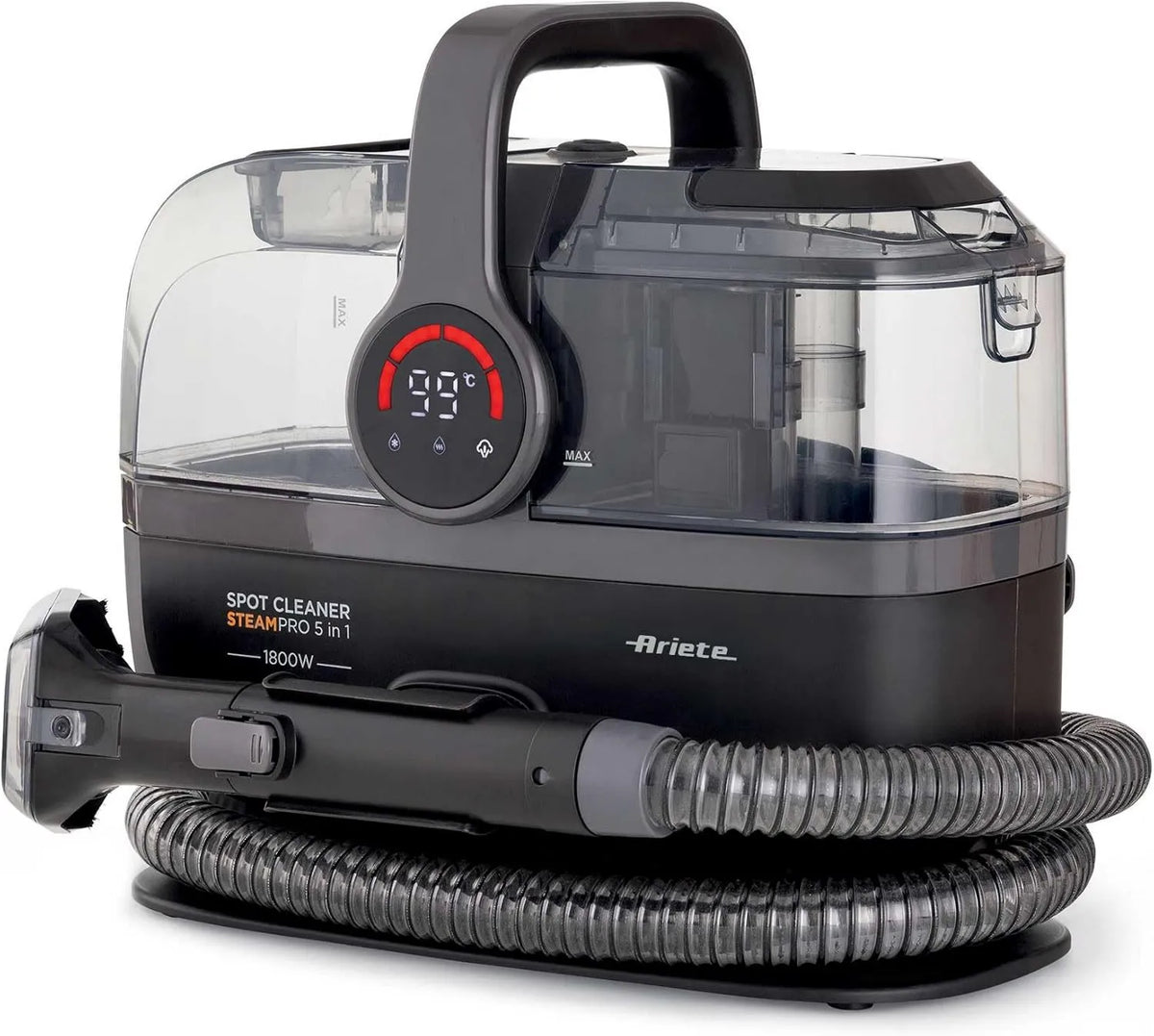 Ariete myjka parowa, Czyszczenie parowe 5in1, 1800 W, 2484 Spot urządzenie czyszczące para PRO, 3 tryby czyszczenia