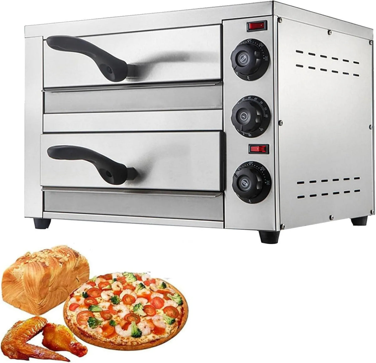 Hydravex piec do pizzy, Elektryczny piekarnik do pizzy 16 w, 16 cali, licznik czasu, profesjonalny, restauracja, stal nierdzewna, 16 'dwupiętrowy do wewnątrz, hotel 16in