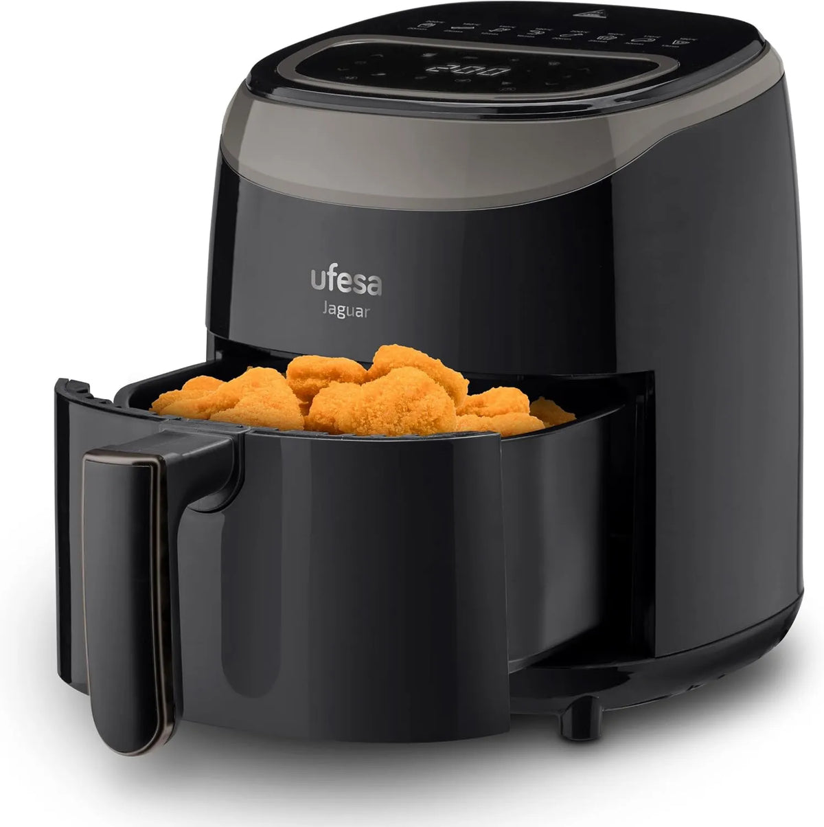 Ufesa frytkownica beztłuszczowa, Air elektryczny Frymaker, Jaguar, 8 Programów, 1200 W, Ekran dotykowy, minutnik, Cuv i Płyta anty- kij, BPA- free, PFOA- free, 200oC, 3.5 l