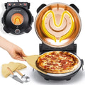 NutriChef, Elektryczny piekarnik do pizzy, 30 cm, termostat, czarny, podgrzewacz do 425°C