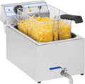 RCEF 15E frytkownica, 3000 W, Royal Catering frytkownica elektryczna ze stali nierdzewnej, zakres temperatur 60-200°C, kurek spustowy