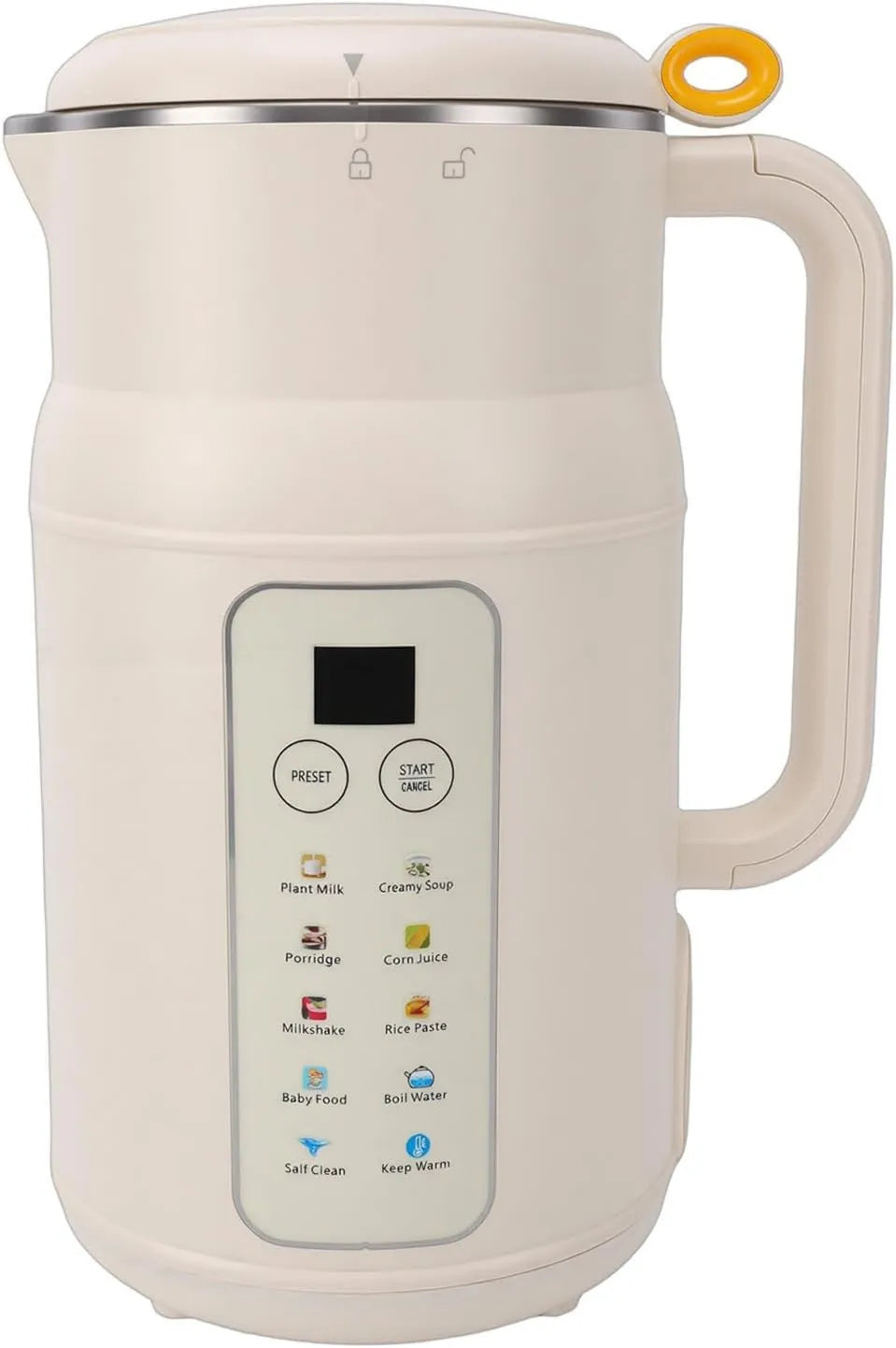 Asixxsix blender kielichowy, EU 220 V Maszyna do mleka, gniazda, maszyny do mleka roślinnego i mleka orzechowego, 40-70°C, 220 V, 1200 Ml, dla mleka migdałowego