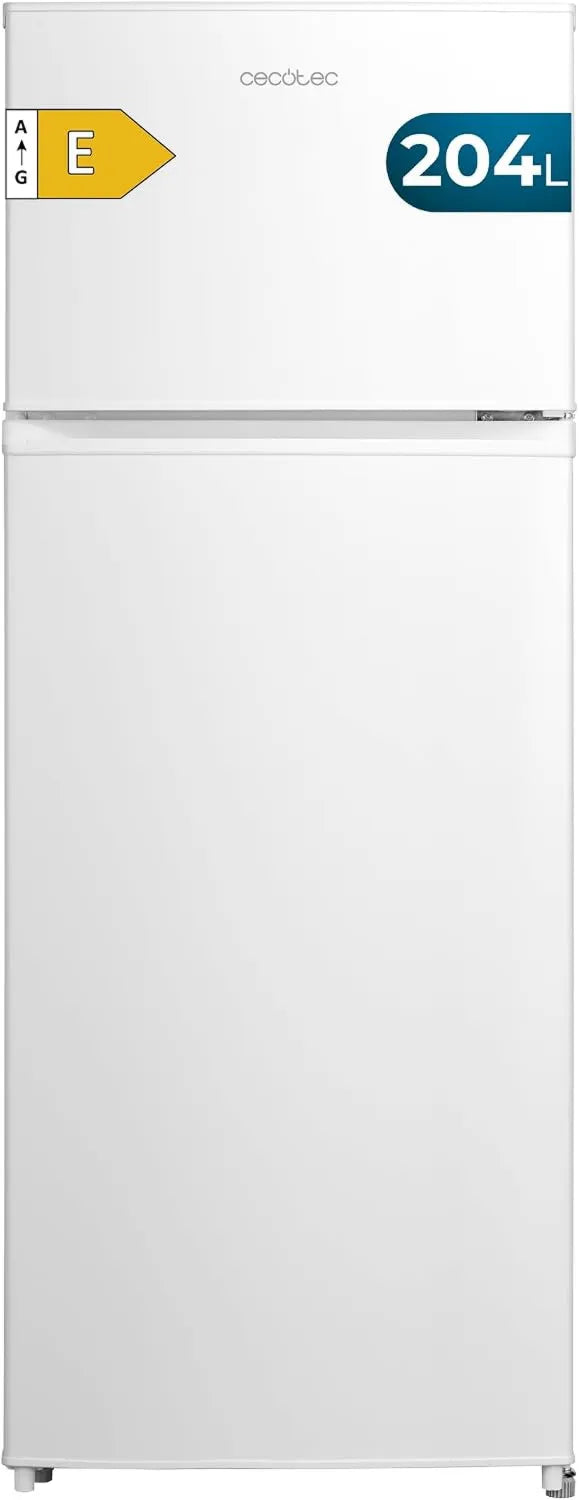 Cecotec minilodówka, Bolero CoolMarket 2D Lodówka kombinowana, 204 l, Klasa energetyczna E, Inwerter, Oświetlenie LED, Silencer, Lodówka z zamrażarką, Biały