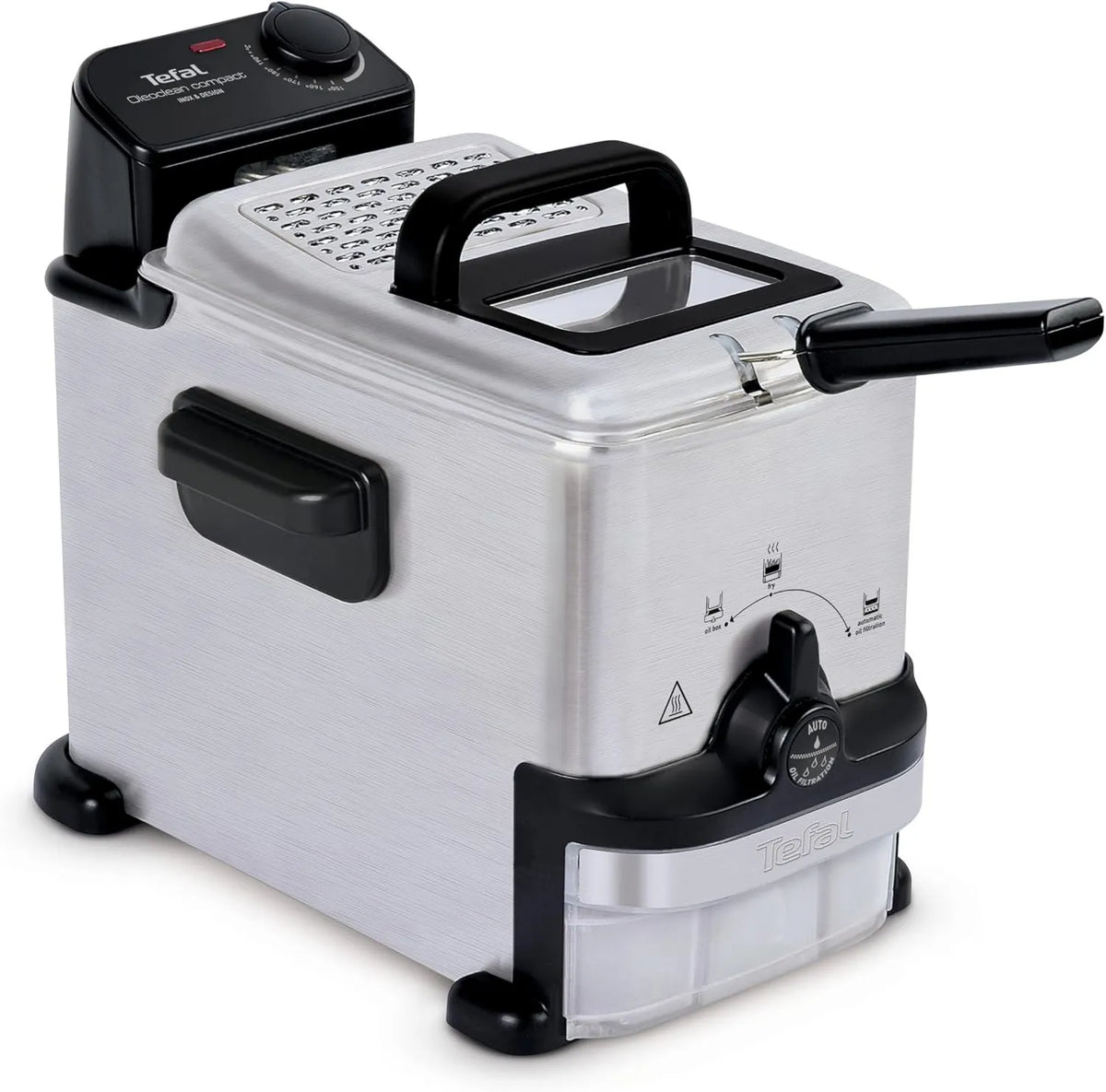 Tefal, a Oleoclean, stal nierdzewna, do kompaktowej suszarki półprofesjonalnej, 2 l, Profesjonalna suszarka elektryczna z automatyczną filtracją oleju
