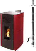 EMAFLAM, Naczynie kuchenne ELIO 13, 13 kW, IP65, naczynia kuchenne, Pakiet Hydrauliczny piec granulowany kW Waterproof + Pionowy zestaw montażowy 80 / 125