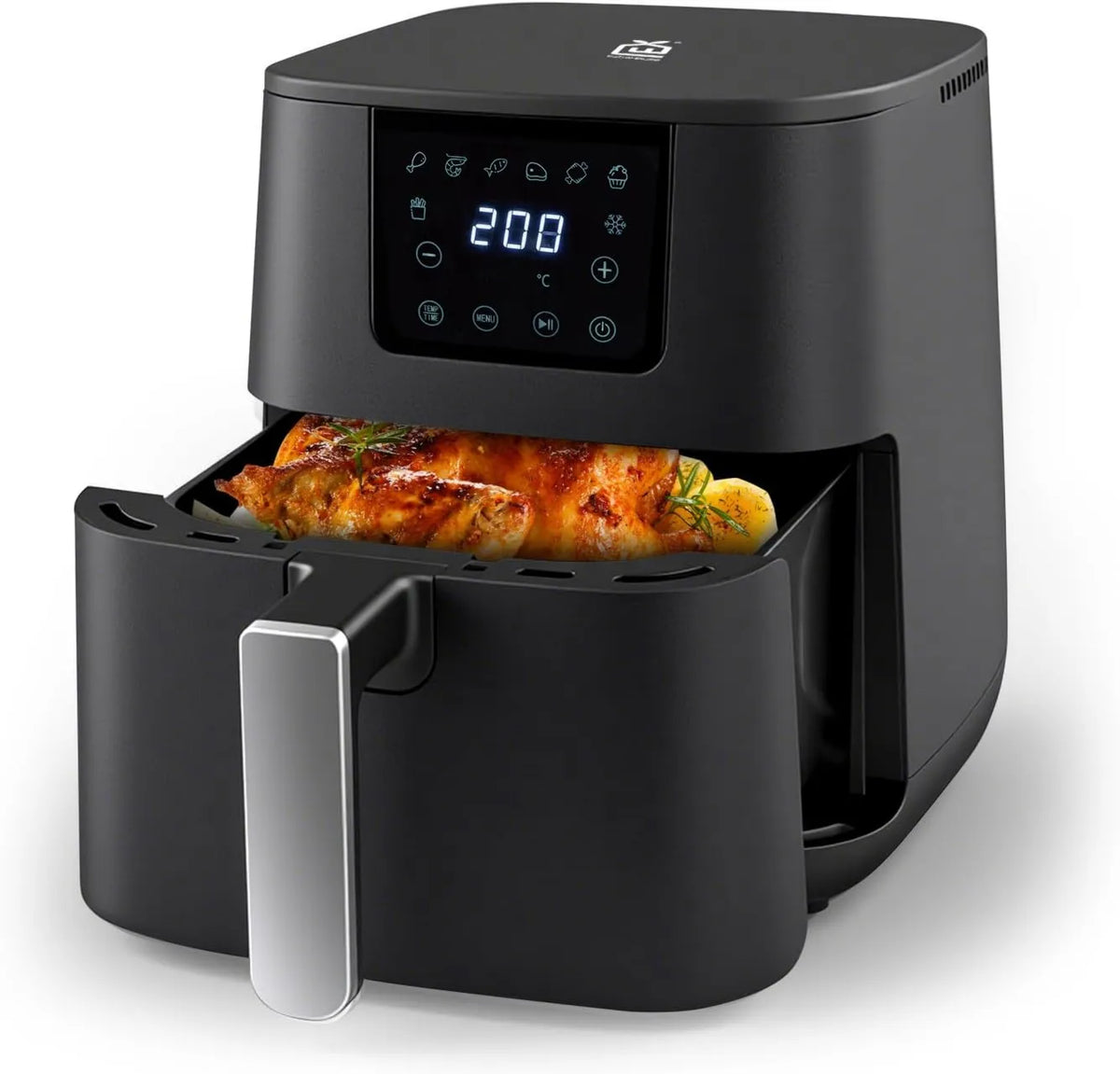 EXTRASTAR frytkownica beztłuszczowa, 6.5 l, 1600 W, 8 programów ustawionych wcześniej, czarny, maksymalna temperatura 200°C
